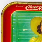 Vintage 1938 Coca-cola Serving Tray Girt At Shade Lady Yellow Dress