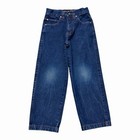 Vintage Y2k Clench Baggy Skater Jeans Youth Size 10 Blue Denim Embroidered