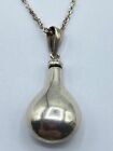 Vintage Sterling Silver Scent  Snuff Bottle Necklace With Matching Earrings