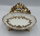 Vintage Matson Soap Dish Ormalu Bird   Dogwood Hollywood Regency  Gold Plated