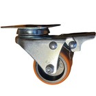 2  Dual Wheel Heavy Duty Tpe Swivel Plate Casters With Brakes Set Of 4