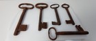 Antique-vintage-old 1800 s Skeleton Keys Cast Iron Large 7-6 Inch Skeleton Lot 5