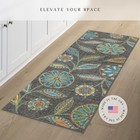 Reggie Floral Runner Rug Non Slip Hallway Entry Carpet  made In Usa   Multi     