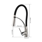 Chrome Pull Down Kitchen Sink Faucet Swivel Black Neck Mixer Taps Deck Mounted