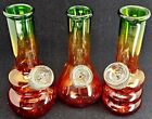 5  Rasta Thick Glass Mini Bong With Carb Tobacco Hookah Water Pipe Free Screens 