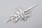 Vintage Modernist Abstract Silver Hair Slide Barrette Clip Pin