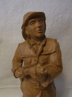 Firefighter When Deleting Hand Carved Wood Vintage German  u