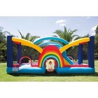 Kids Rainbow Xl Inflatable Bounce House Jumper Bouncer With Slide And Blower