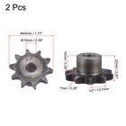 2pcs 08b Chain Roller Sprocket 10mm Bore 1 2  Pitch 10 Tooth Type B Sprocket