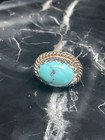 Southwestern Sterling Silver Turquoise Cabochon Stud Earrings 