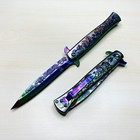 9    Rainbow Rose Flower Tactical Spring Assisted Open Blade Folding Pocket Knife