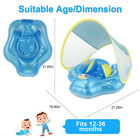 Inflatable Baby Pool Float W removable Canopy adjustable Seat For 12-36 Months