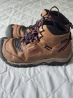 Keen Brown Leather Hiker Boots With Black   Red Accents