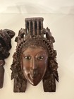 Diety Masks Chinese Daoism Vintage Rosewood Eye Accents Set Hand Carved