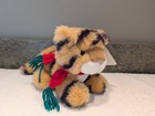 Dakin Tiger Vintage Stuffed Animal Plush Kenya Cub Tag Red Scarf Small 80s Rare
