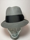 Vtg Stetson Stetsonian 1940s 3x Beaver Mode Edge Fedora Grey black 7 1 8 Htf 
