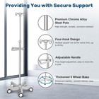 Iv Pole With Wheels  Adjustable Medical Iv Stand  4 Hooks  5 Caster Base  Bag Ho