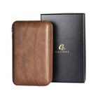 Travel Leather Cigar Humidor Case Cedar Box Jet Torch Flame Lighter Cigar Cutter