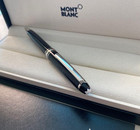 Montblanc Meisterst  ck 164 Classique Black Platinum Line Ballpoint Pen Boxed