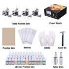 Complete Tattoo Gun Starter Kit 4 Machine 40 Inks Needles Grip Power Supply Tips