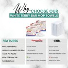 New Terry Bar Mop Towels     Bulk White Rags For Cleaning  Bars   Home     Boxes