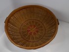 Vintage Multicolor Wicker Basket With Base