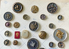 Lot Of 45 Victorian Metal Picture Buttons Armor  Medieval  Knights  Lions