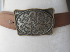 New  Vintage Storming Silver Silver   Gold Tone Western Style Belt Buckle