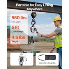 Uimoso Manual Mini Lever Chain Hoist 1 4t 550 Lbs 5 Ft Lift Durable Alloy Steel
