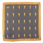 Eton 100  Silk Pocket Square Yellow   Navy Houndstooth Made In Italy Nwot