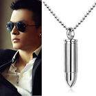 Stainless Steel Bullet Cremation Jewelry Pendant Keepsake Memorial Urn Necklace