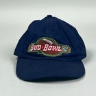 Vintage Bud Bowl 99 Navy Adjustable Baseball Cap Budweiser Beer Hat