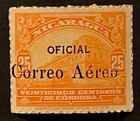 Travelstamps  1929 Nicaragua Official Air Mail Stamp Sc  co2 - Mint Pelure Paper