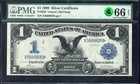 1899  1 Silver Certificate Black Eagle Pmg 66 Epq Gem Large Size Note 89839