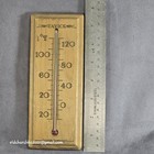 Taylor Brown Wood Glass Thermometer Wall Window Panel Antique Retro Home Decor