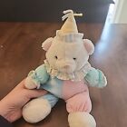 Eden Teddy Bear Clown Pastel Musical Wind Up Plush Toy Plays It s A Small World
