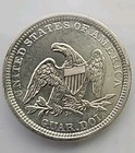 1857-p Silver Seated Liberty Quarter Bu