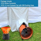 Air Draft Device Connection   10 Inch Exhaust Fan With 33ft Ducting Hose