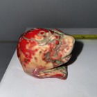 Fu Dog Netsuke Figurine  Red Coral  Hand Carved  Vintage Collectible Unique