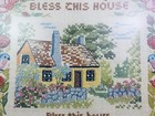 Vintage Needlepoint Sampler Blessing Prayer Framed God Bless This House Wall