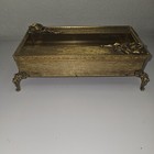 Vintage Hollywood Regency Vanity Tissue Holder Gold Gilt Filagree Box