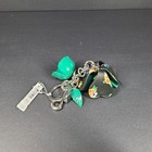 Coach Key Charm Floral Resin Coated Canvas Tea Rose F58517 Green Leaf