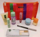 Clinique Skincare Makeup 8 Pcs  Gift Set W bonus Bag   Trial Size Perfume Happy 