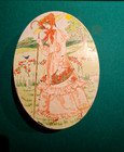 Vintage 1960s Victorian Style Oval Tin With Lid   Handles  Valleybrook Farms