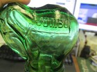 Green Glass Jumbo Peanut Butter Elephant Shaped Jar With Original Lid Scarce