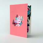 Pop Up Greeting Card Spring Butterfly Flower Blooming Colorful Nature Gift Idea