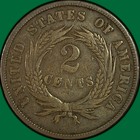 1865 Two Cent Piece Very Fine Vf Coin  40510