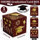 Graduation Decorations 2026 - Maroon Gold Graduation Card Box For Graduation Dec