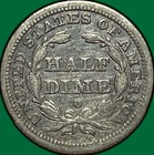 1844-o Seated Liberty Half Dime Very Fine Vf Coin  29877