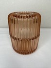 Art Deco Fairy Lamp Ribbed Pink Depression Glass Vintage